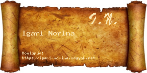 Igari Norina névjegykártya
